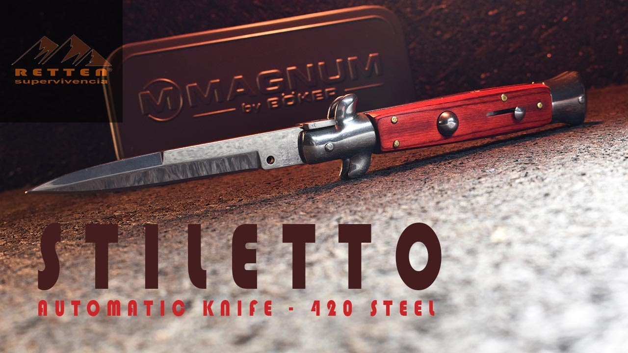 Stiletto knife automatic Boker Magnum folding collection edc  Recommended to all user profiles