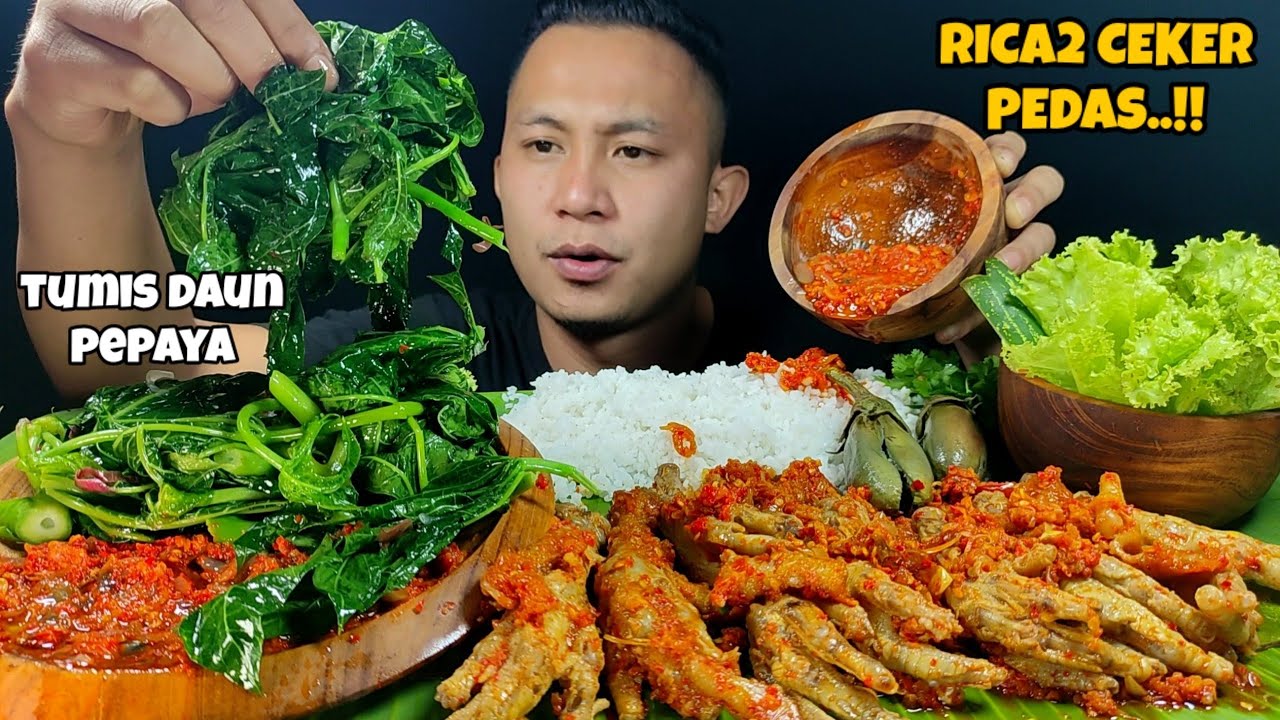 RICA2 CEKER PEDAS, TUMIS DAUN PEPAYA, TERONG REBUS, LALAPAN MENTAH