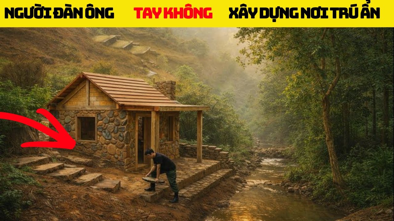Người Đàn Ông Tay Không Trên Đỉnh Núi Xây Dựng Nới Trú Ẩn | Em Gái Review