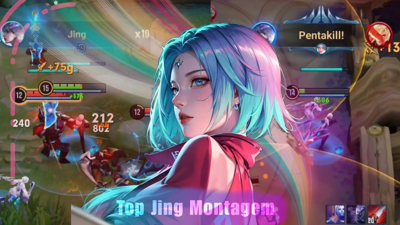 10 minutes of Montage trying to be  better PRO JING + Pentakill [Honor of Kings] 🫧
