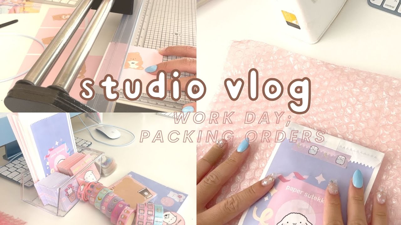 📦[vlog]  packing orders and making prints ✨| studio vlog | stationery sticker store