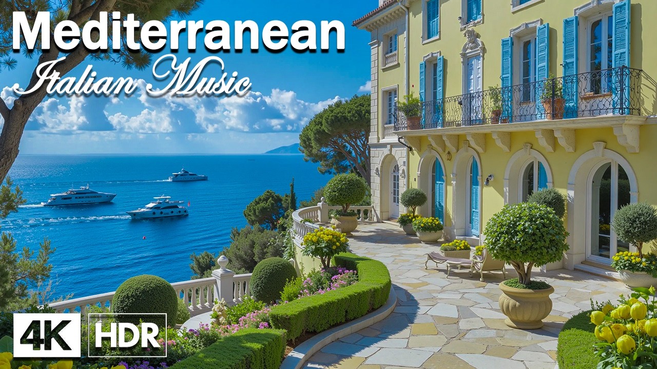 Endless Mediterranean Bliss 🌊🎶 Soft Italian Guitar & Romantic Coastal Serenity 4K