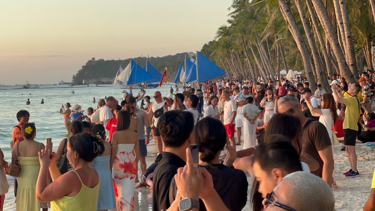 Look! BORACAY Philippines | January 29 2026 | Sunset Walk Tour At The White Beach | Crowded