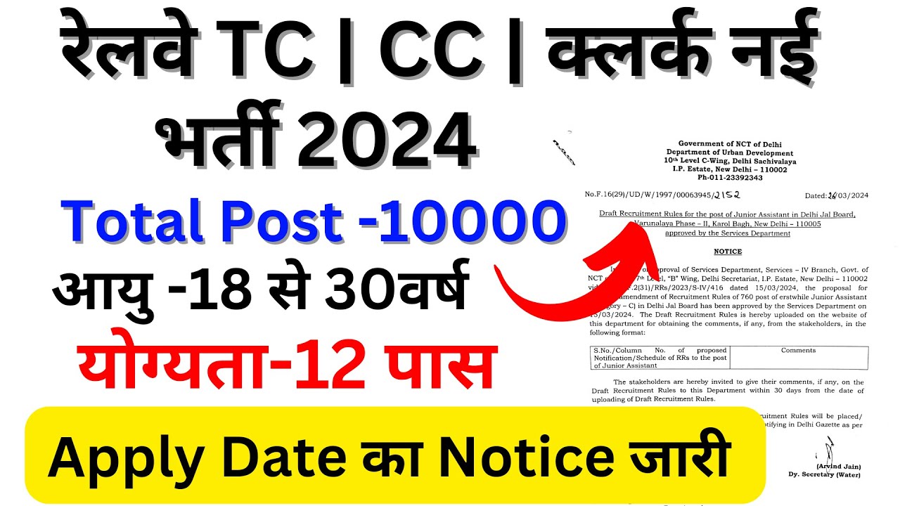 Railway tc vacancy 2024 |Railway new Vacancy 2024