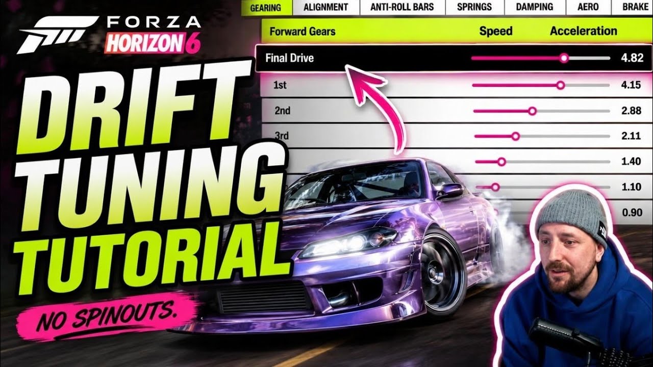 Научитесь тюнингу для дрифта в Forza Horizon 6 за 9 минут! Единственное руководство по тюнингу дл...