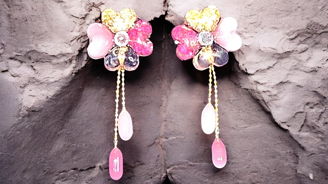 DIY UV resin earrings made from scratch 