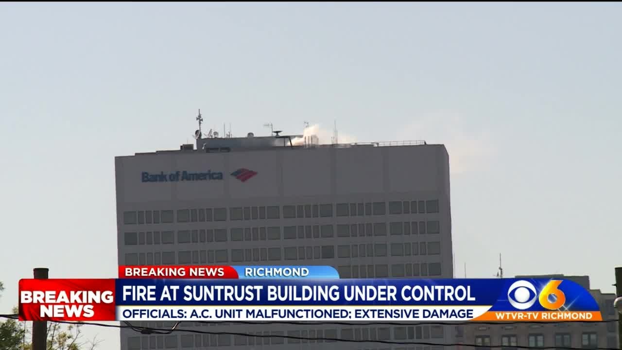 AC unit sparks fire atop SunTrust building