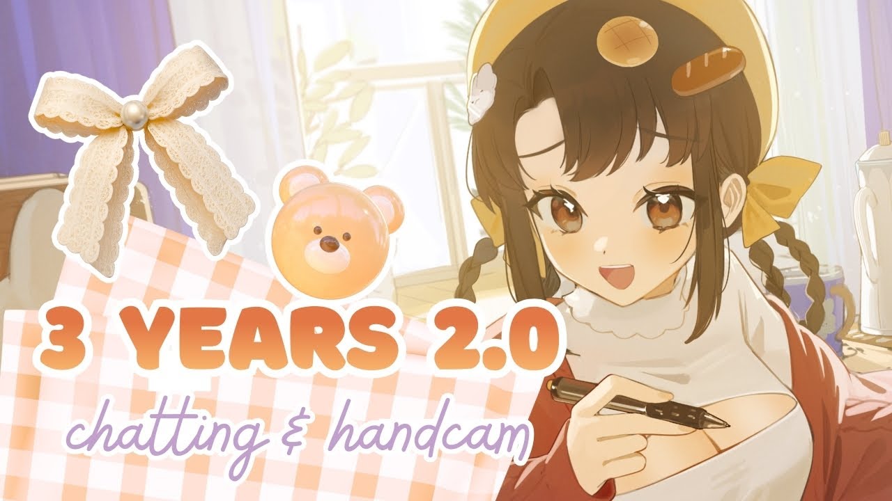 【CHATTING】Celebrating 3 years and my first month on YouTube! 🧡 Chatting, drawing, and handcam~