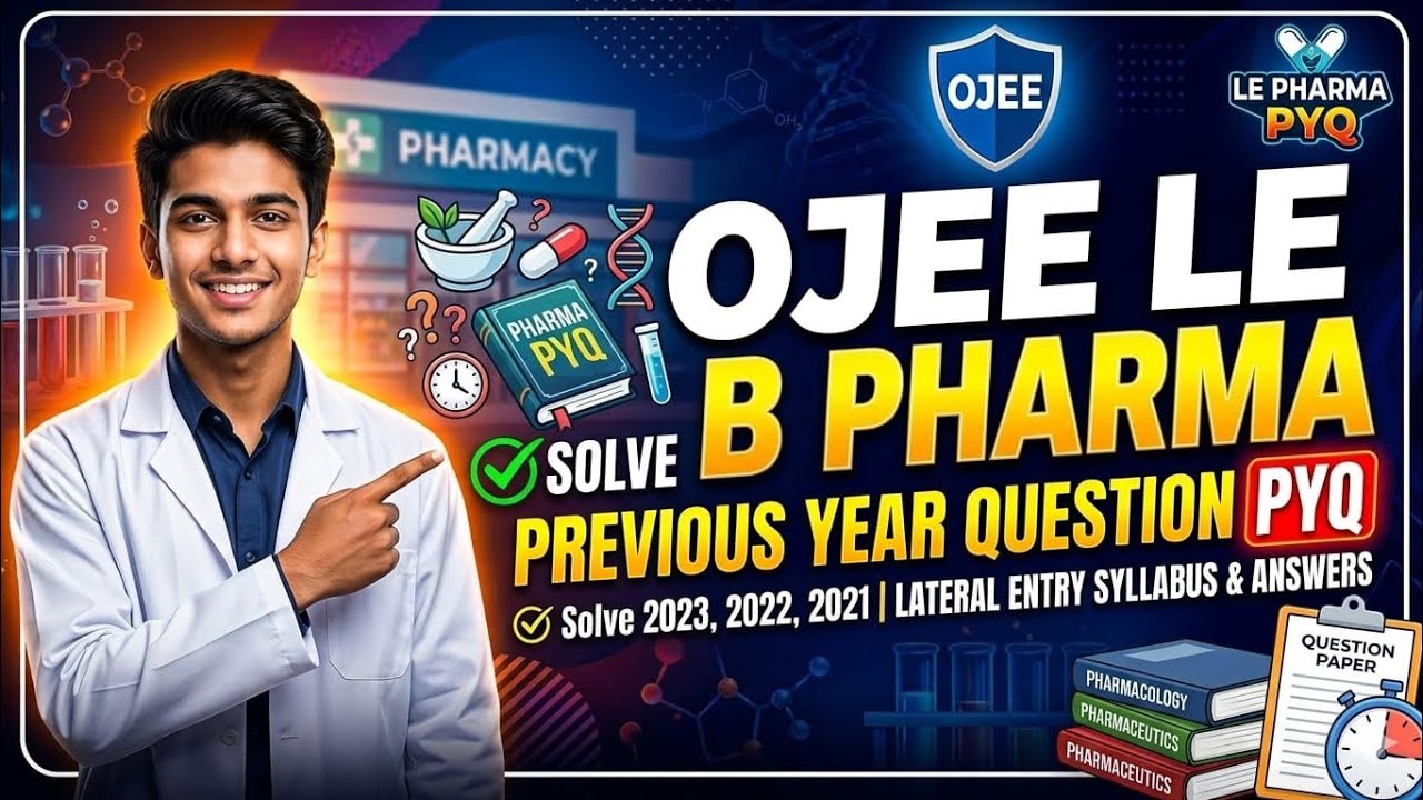 Ojee lateral entry B pharma previous year question with solution🎯.Most imp for upcoming ojee exam.