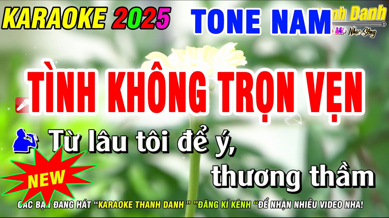 Karaoke Tình Không Trọn Vẹn Tone Nam | Nhạc Sống Phối Chuẩn Dễ Hát | Karaoke  Thanh Danh