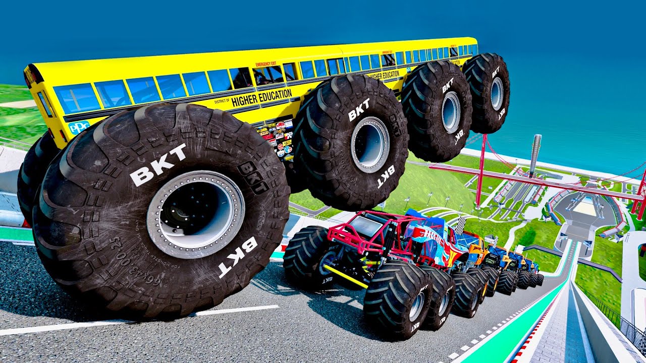 BeamNG Stunt Mayhem: Monster Truck vs. Cars!