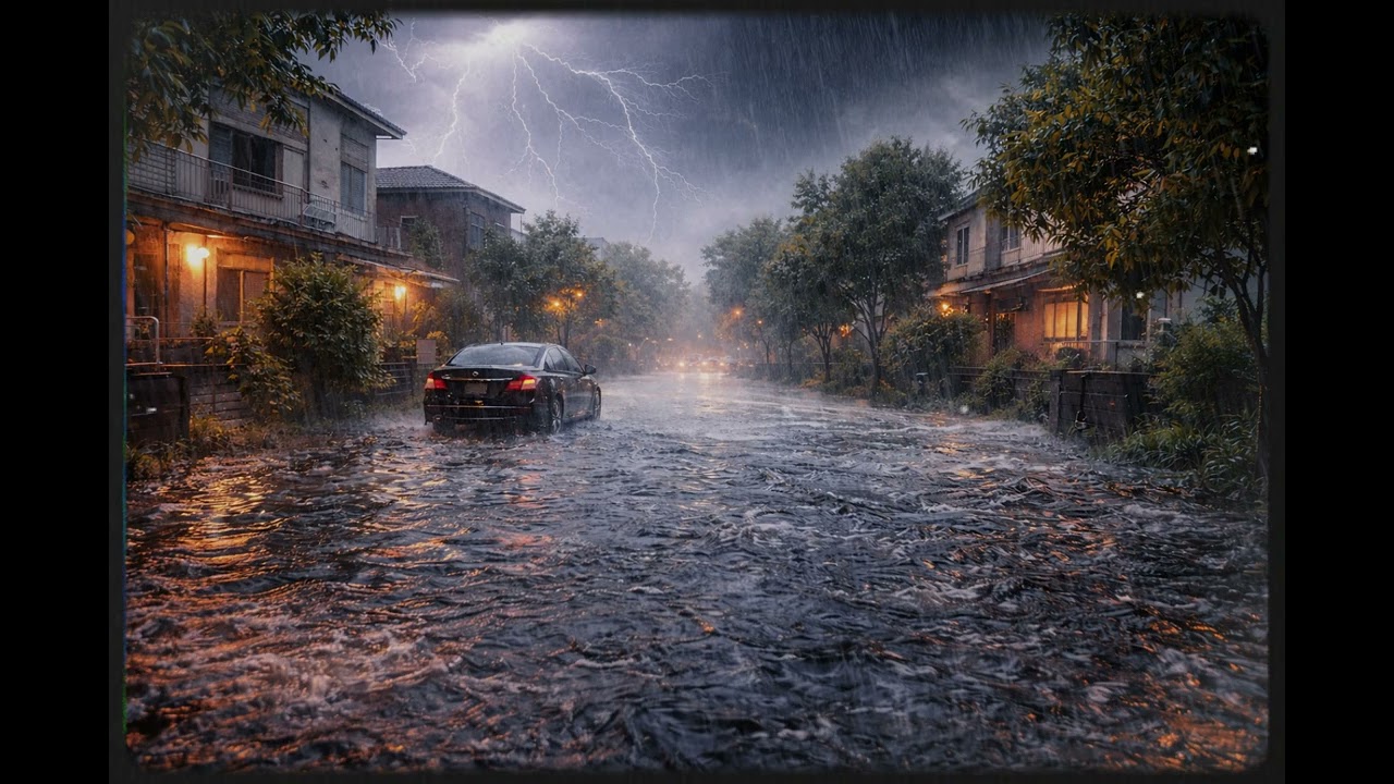 Urban City Night Ambience for Relaxing and Studying (1 Hour) 🌃