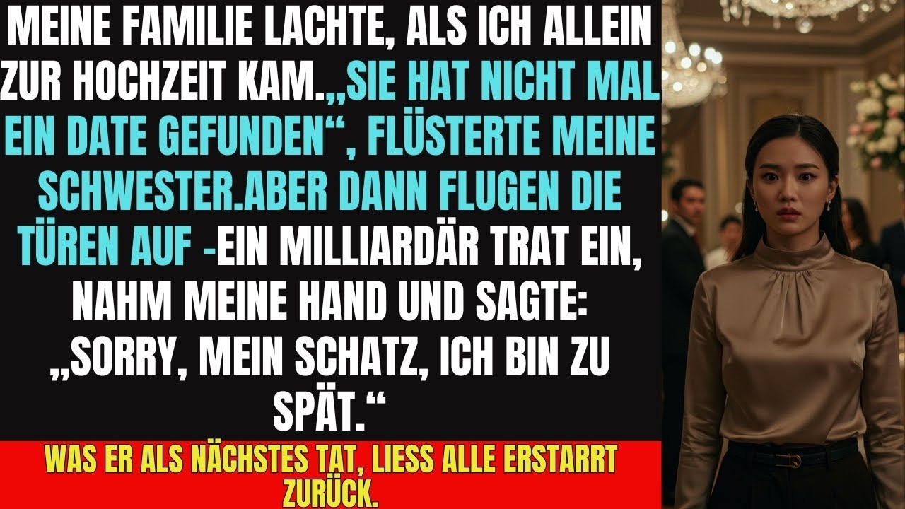 👉 „Meine Familie LACHTE, als ich ALLEIN zur Hochzeit kam – bis ER erschien…“