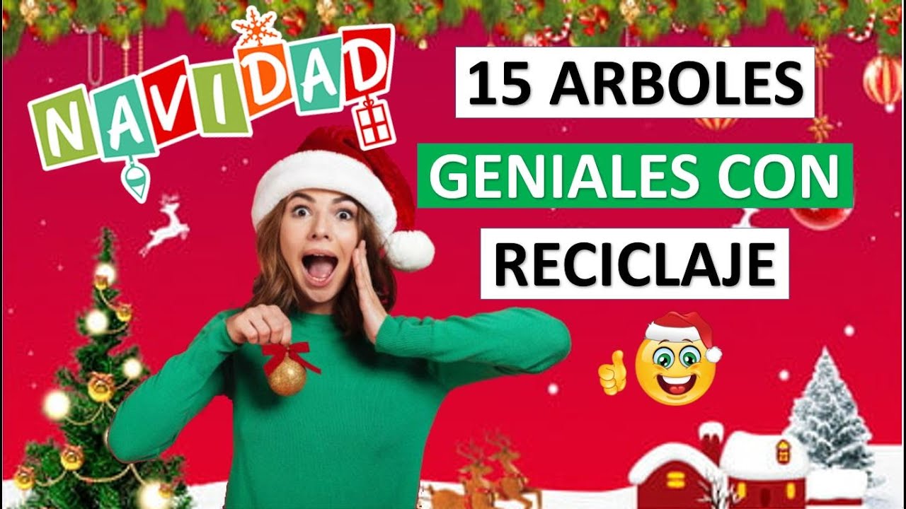 15 ÁRBOLES NAVIDEÑOS QUE PUEDES HACER CON RECICLAJE 🎄 (PASO A PASO ) #manualidadesnavidad