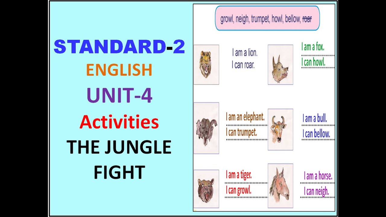 CLASS-2 -ENGLISH-UNIT-4- Activities -THE JUNGLE FIGHT-(KERALA SYLLABUS)