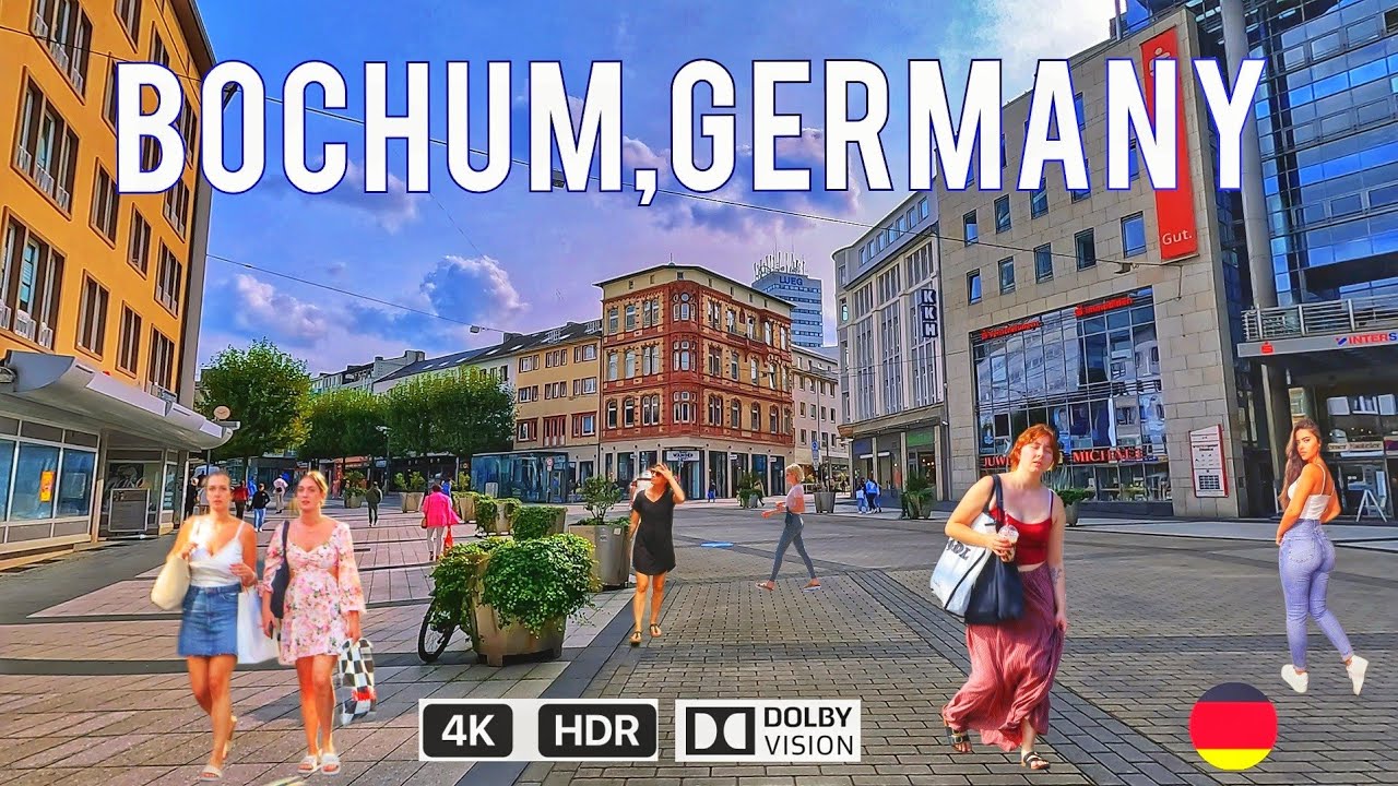 Bochum City Germany/walking tour in Bochum after summer ends 4k HDR 60fps