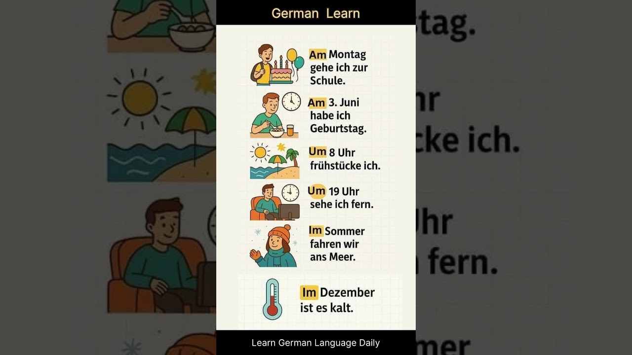 ⏰ Learn German Time Expressions in 10 Seconds | Easy German for Beginners 🇩🇪