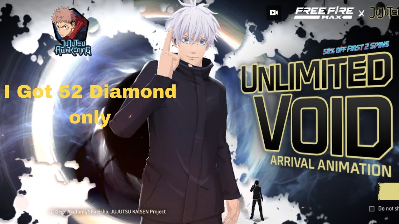 😍😍😍Unlimited void Arrival Animation🔥🔥🔥|Jujutsu kaisen|Free Fire Max|Leo Naruto Gaming|