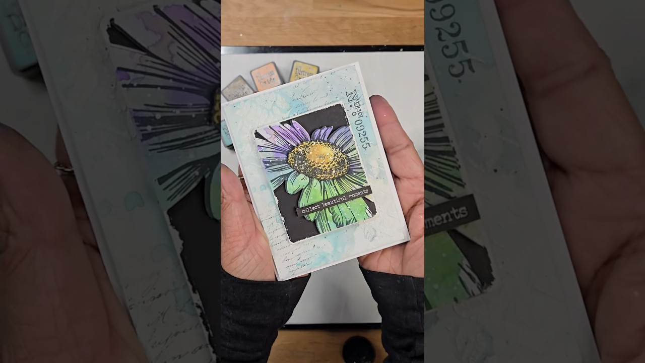 Открытка Distress Oxide Flower Card от Kulbir Kirkland
