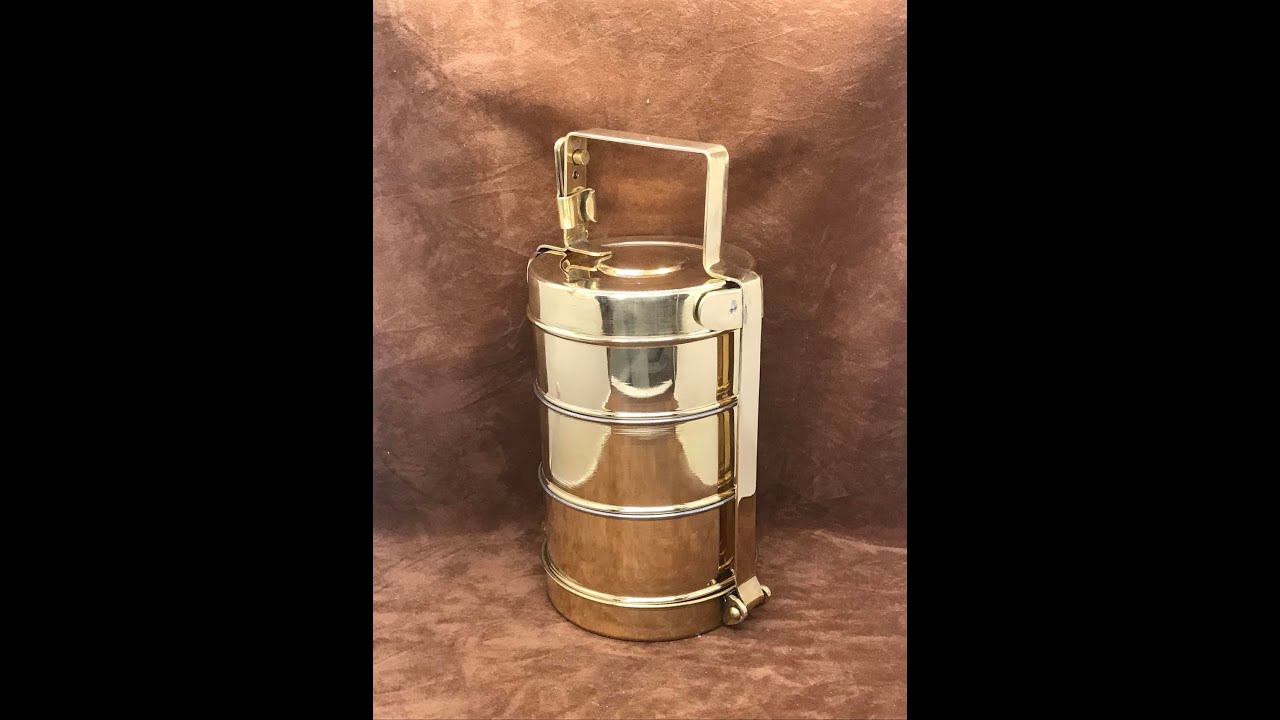 Antique-Style Brass Tiffin Carrier