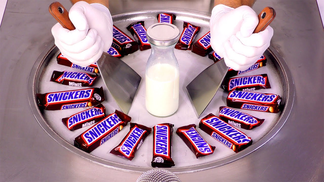 Масштабный челлендж с мороженым Snickers (ASMR)
