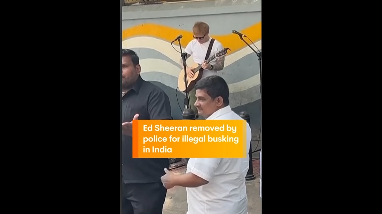 Ed Sheeran Removed by Police for Illegal Busking in India
