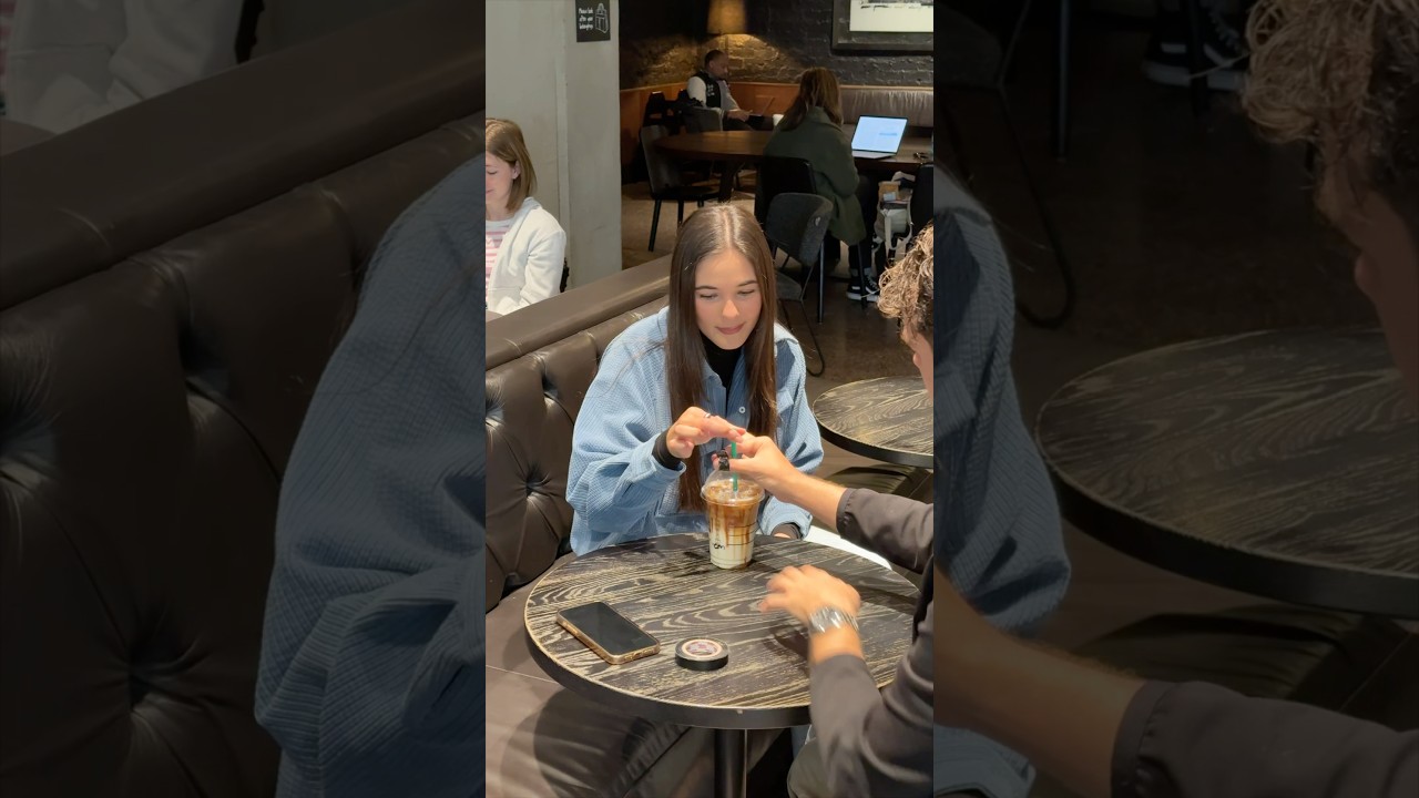 How I Did The STRAW TRICK At Starbucks!! 🤯😲 #shorts #magic #trending