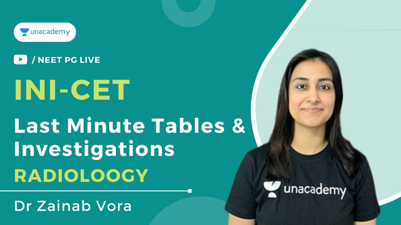 Last Minute Tables & Investigations In Radiology for INICET | Dr Zainab Vora