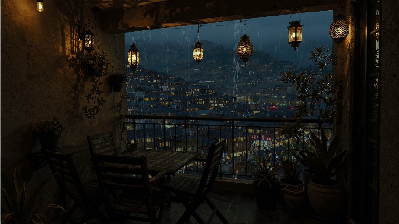 A long rain falls in the peaceful town - A little warmth for a quick sleep