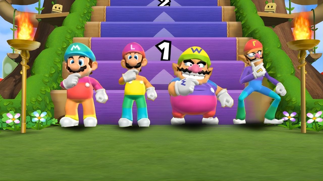 [マリオパーティ9: かちぬきバトル   - マリオRainBow Vs ルイージRainBow Vs ワリオRainBow Vs ワルイージRainBow (CPU最強 たつじん]