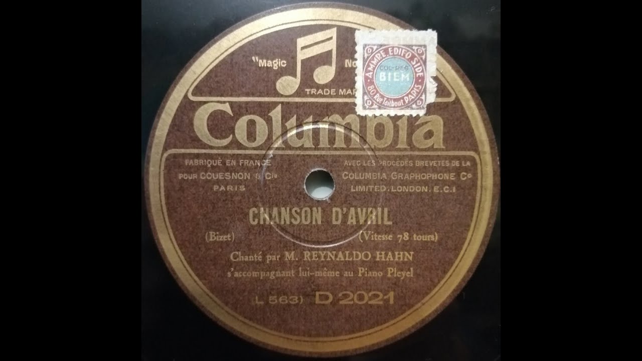 Reynaldo Hahn   " Chanson d'Avril "   1927