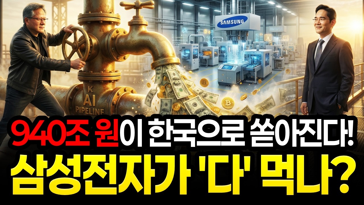 940조 원이 한국으로 쏟아집니다. 한 나라의 예산을 씹어먹는 AI 파이프라인의 종착역은 결국 삼성전자일까? (엔비디아 실적과 대한민국 반도체 생존 전략)