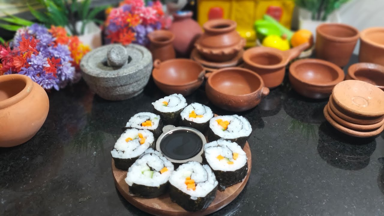 How to make japanese sushi | mini sushi.#kids tiny food-19.