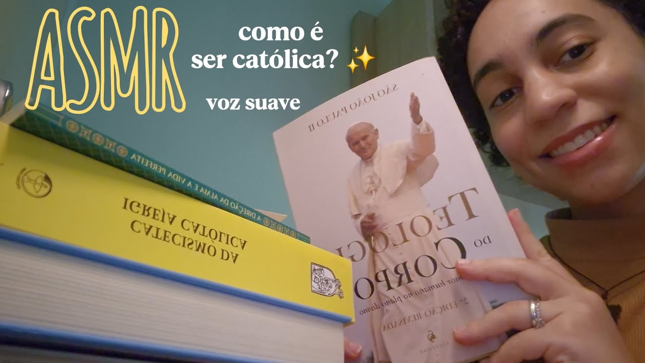ASMR como é ser católica? ✨️🙏🏼 (minha conversão, meus livros... voz suave!) #asmrcristao  #vozsuave 
