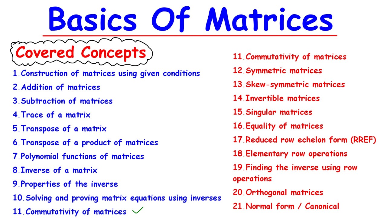 Introduction to Matrices | Basics, Properties & Key Concepts