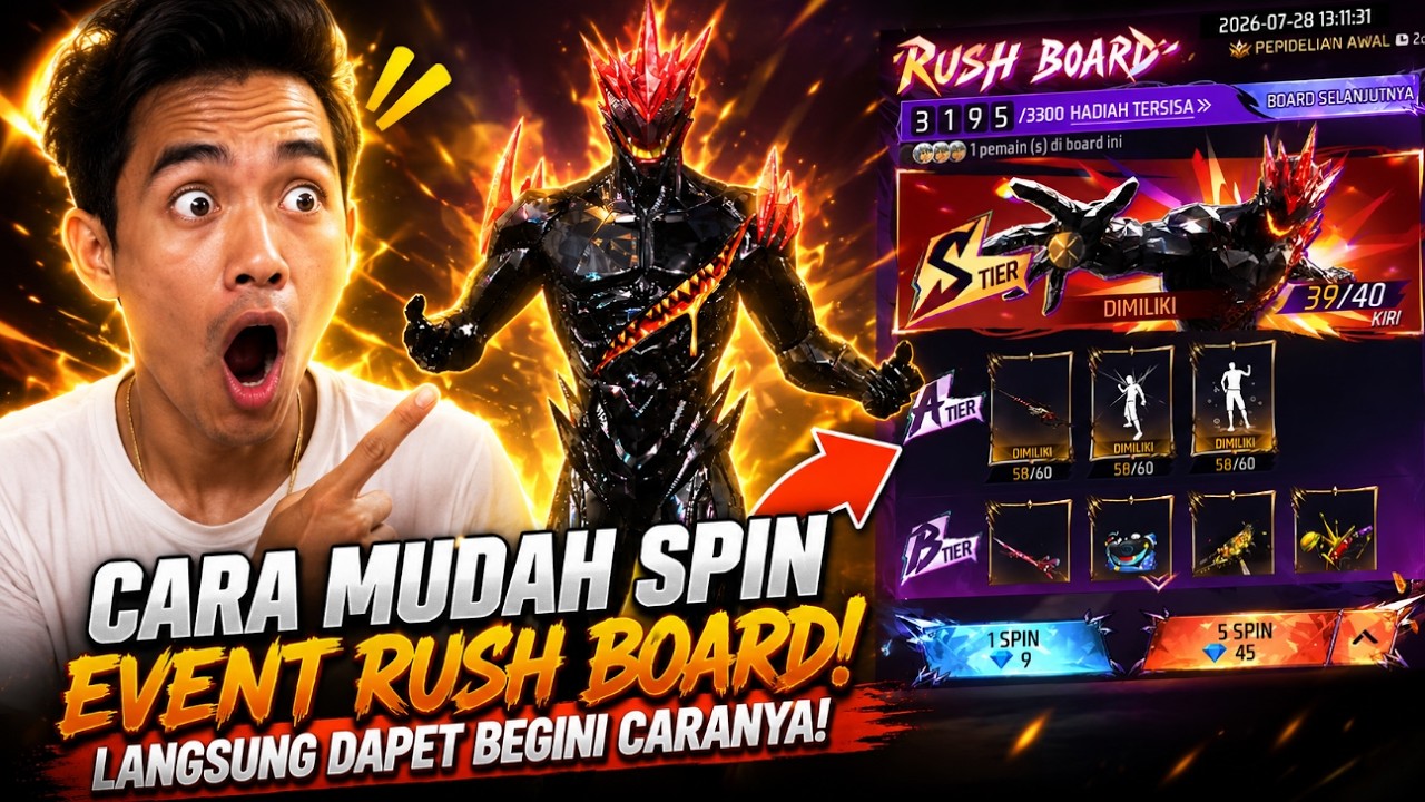 LANGSUNG DAPET BUNDLE DARK DESIRE !! CARA MAIN EVENT RUSH BOARD FF BERAPA DM ? EZ BANGET CUY ✅✅