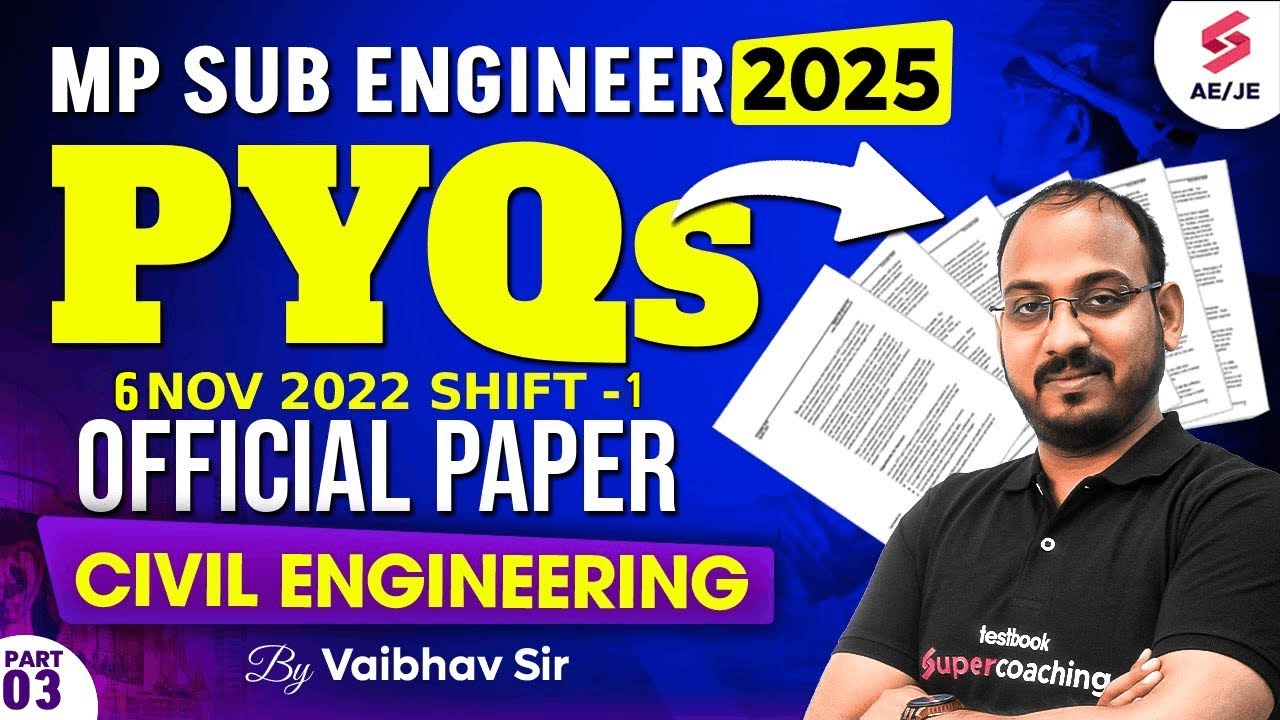 MP Sub Engineer Previous Year Question Paper Civil | MP Sub Engineer Classes Civil by Vaibhav Sir