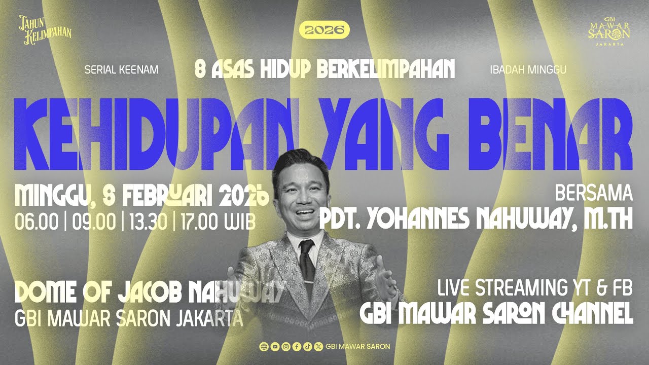 8 Asas Hidup Berkelimpahan | Pdt. Yohannes Nahuway, M.Th | Ibadah Minggu III GBI Mawar Saron Jakarta
