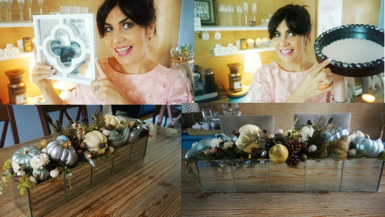 4 Ideas para decorar  Elegante y Fácil usando Espejos | CENTRO DE MESA 2da Serie de Otoño Cap. #1