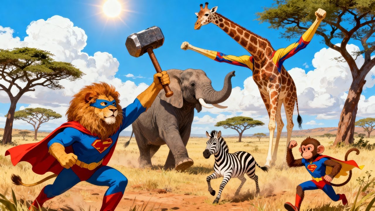 ABC Prehistoric Safari Animals Sounds Song | Fantasy Superhero Animals for Kids | Super Simple Songs