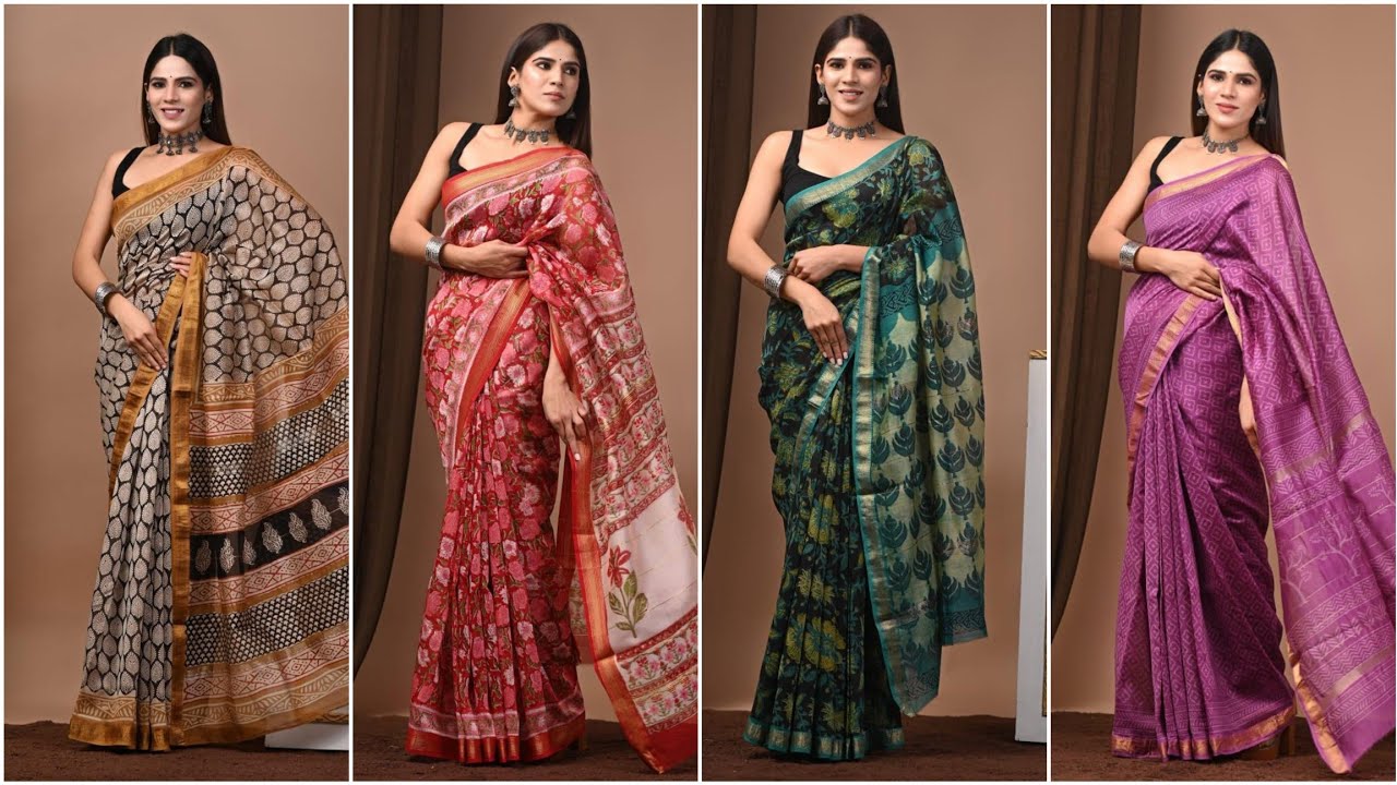 Bagru Print Maheshwari Silk Sarees #maheshwarisilk #silksarees #handloomsarees #sareefashion 