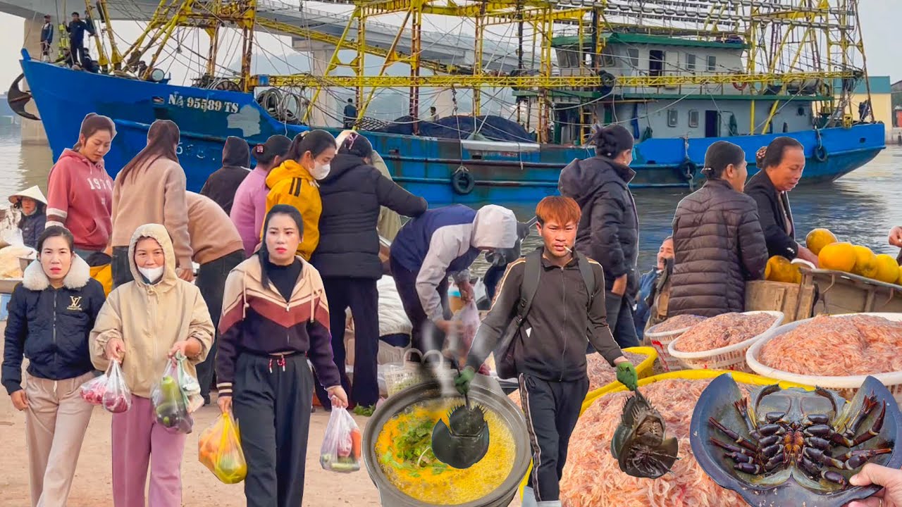 Hàng Ngàn Con Sam Xuất Khẩu Biển Quỳnh║Chợ Cửa Biển Lạch Quèn Bán Gì Cũng Rẻ
