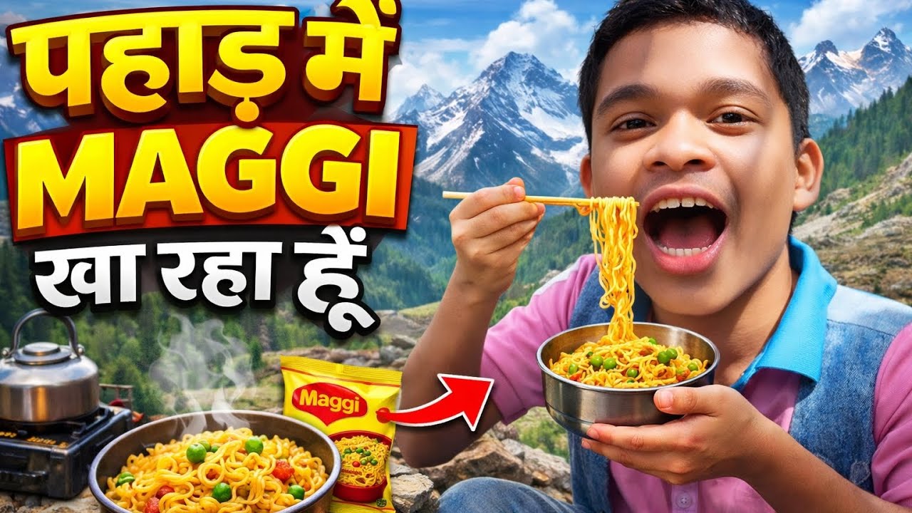 I . am eating maggi on top of the mountain 🏔️|| THE ADVENTURE MASTER @mountain