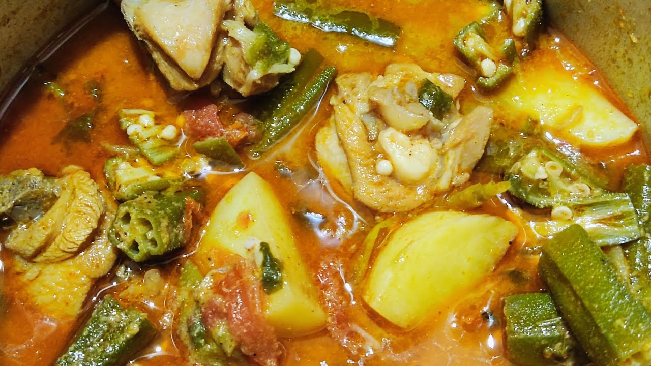 CHICKEN,POTATO,OKRA CURRY