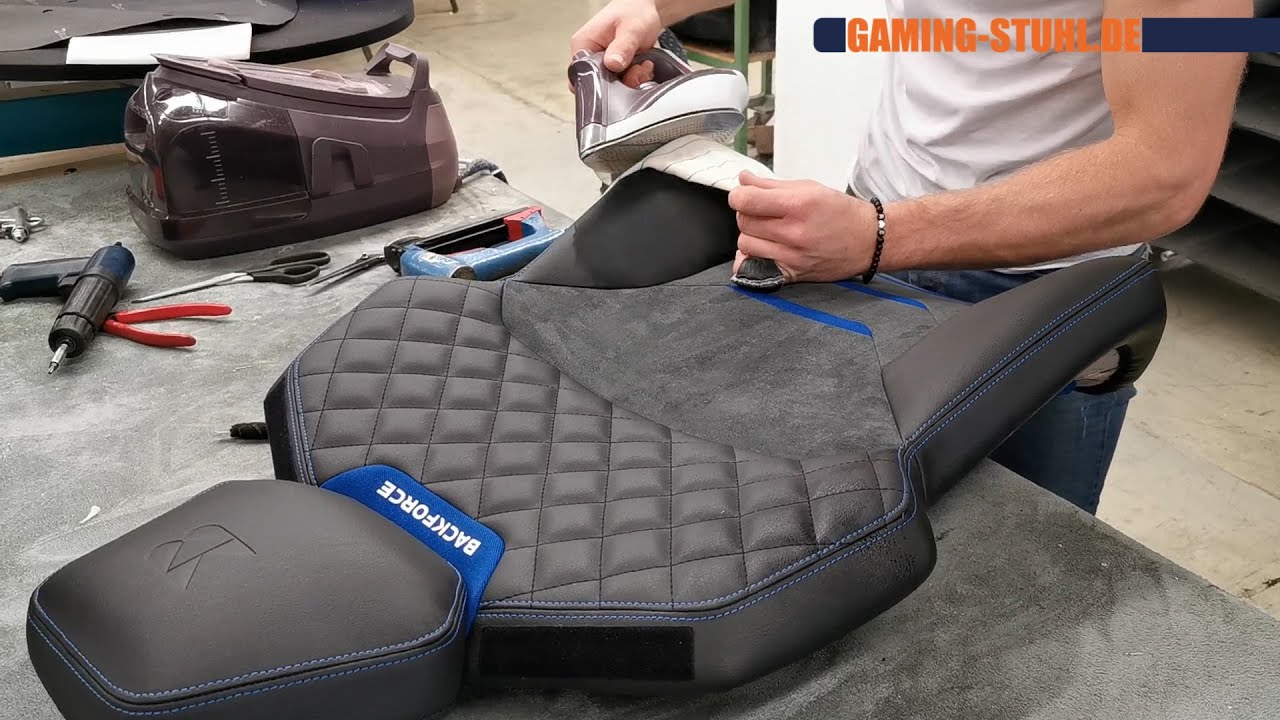 Herstellung des Backforce One - Marco filmt die Produktion eines Gaming Stuhls Made in Germany!