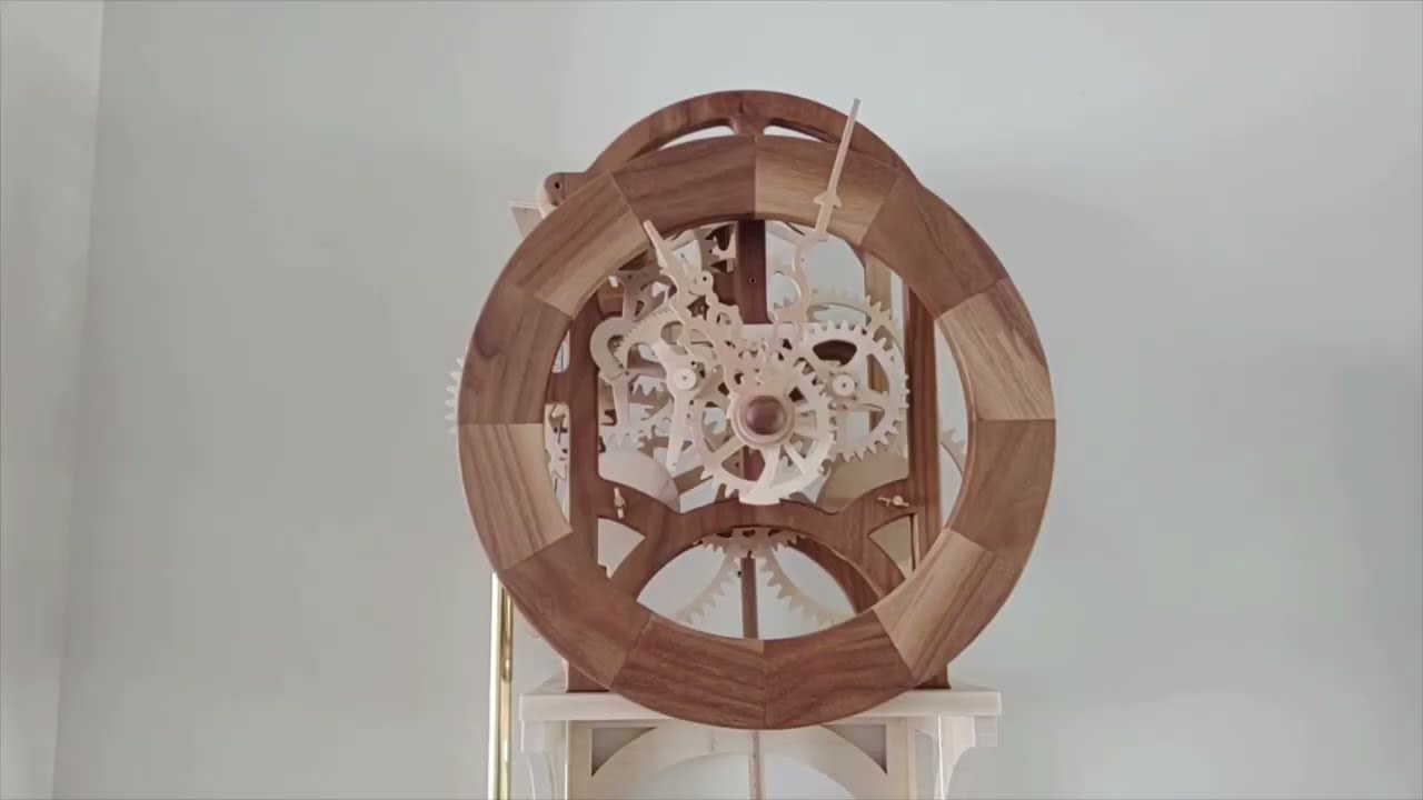 Attempt rack and snail striking clock / wooden gear clock