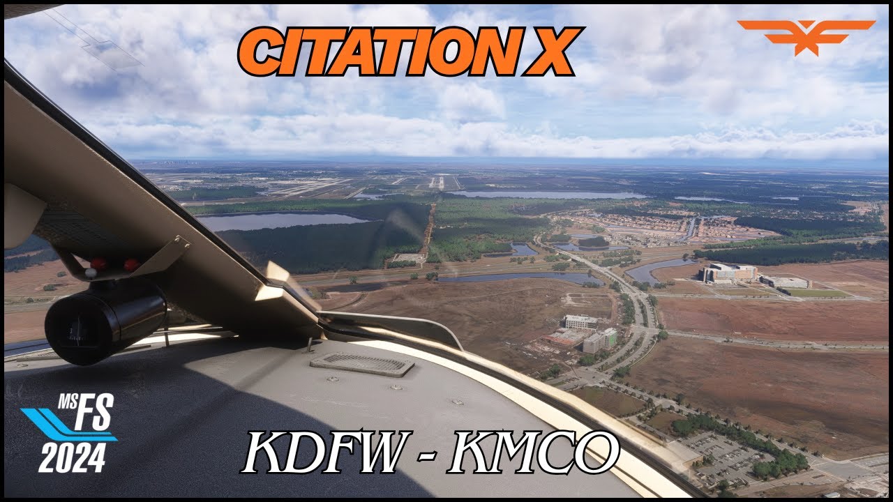 FlightFX Citation X | Quick-Turn out of KDFW - KMCO | Full Flight | SayIntentions