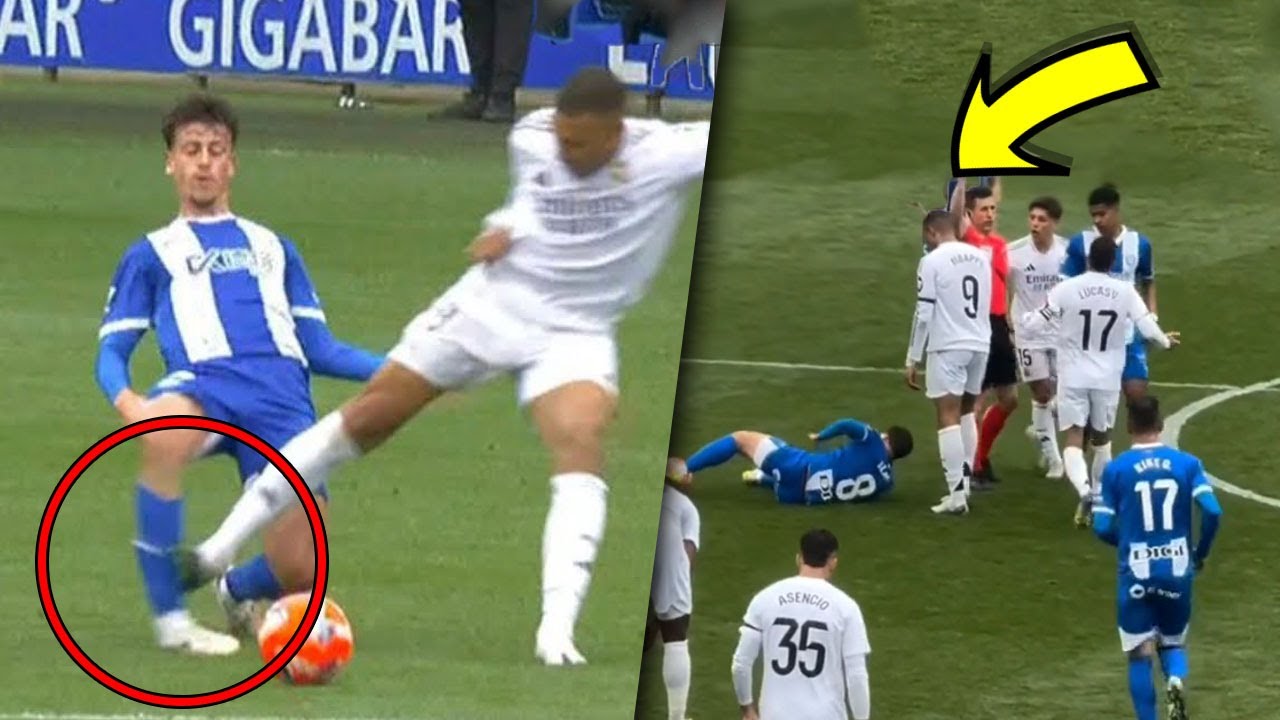 Kylian Mbappe Red Card vs Alaves Crazy Reaction - Real Madrid vs Alaves