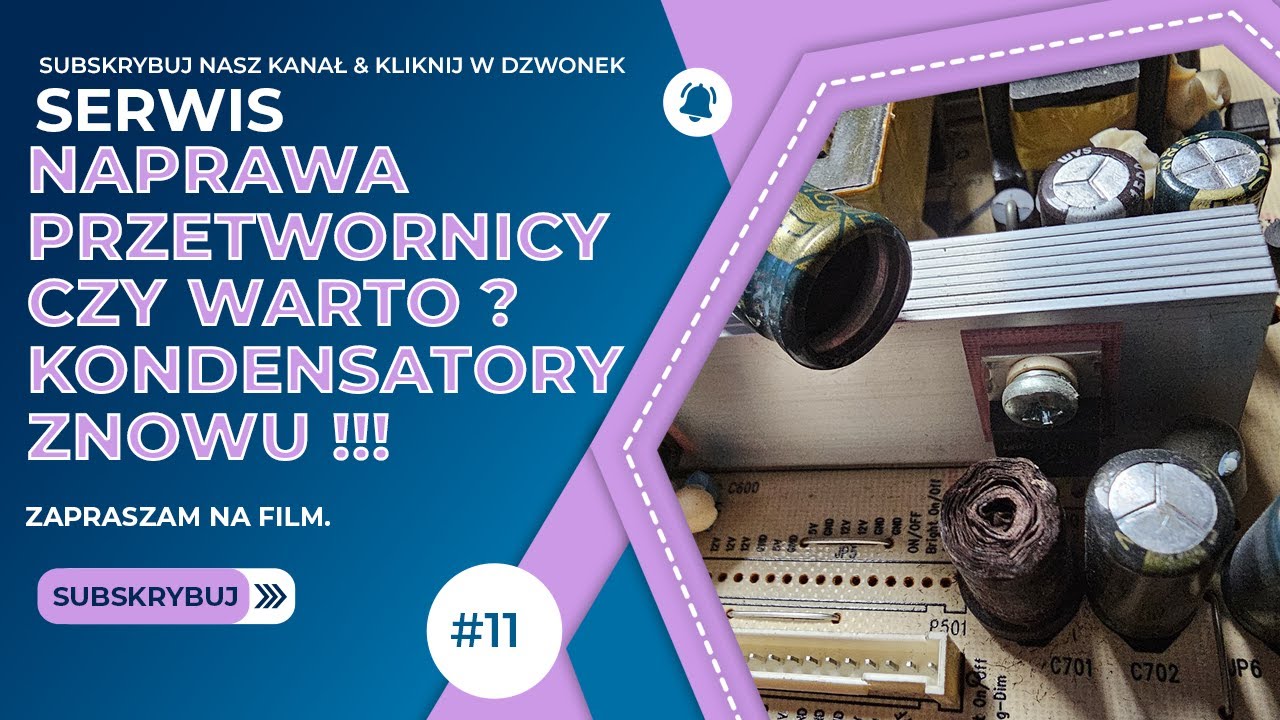 Wystrzałowe kondensatory! Naprawa zasilacza w monitorze Hyundai W241D . [S/11]
