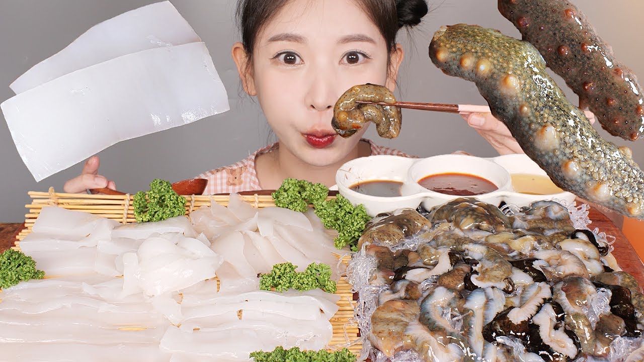 이게 해삼이여 돌이여.. 해삼 무늬오징어회 먹방 Sea cucumber & Bigfin squid  [eating show]mukbang korean food